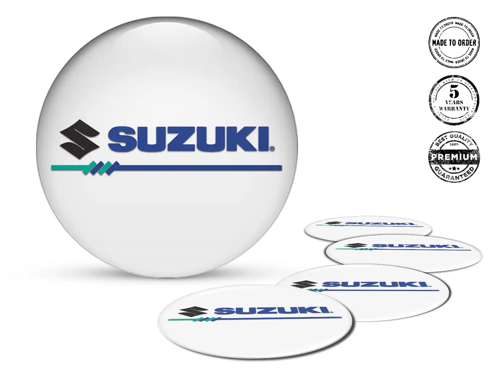 Suzuki Domed Label Style Premium Wheel Badges